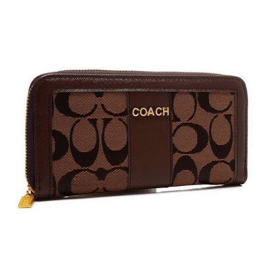 Coach Legacy Accordion Zip Large Coffee Wallets ETO